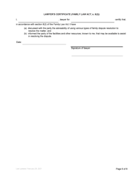 Form F4 Response to Family Claim - British Columbia, Canada, Page 6