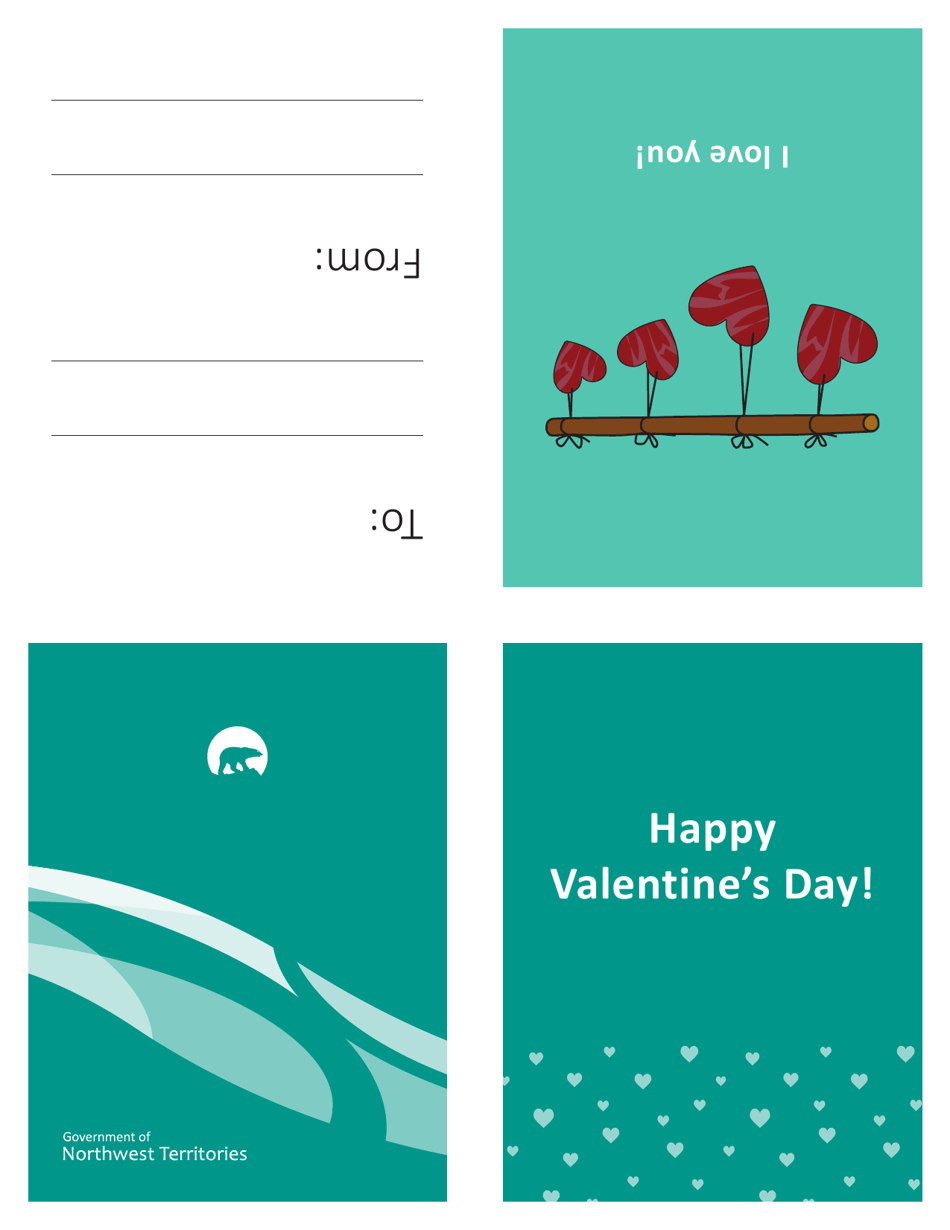 Valentines Day Card i Love You - Northwest Territories, Canada (English / Inuktitut), Page 1