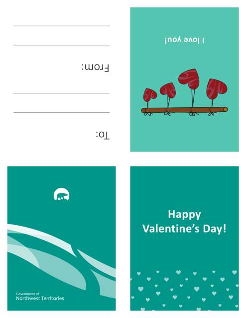 Valentine's Day Card "i Love You" - Northwest Territories, Canada (English/North Slavey)