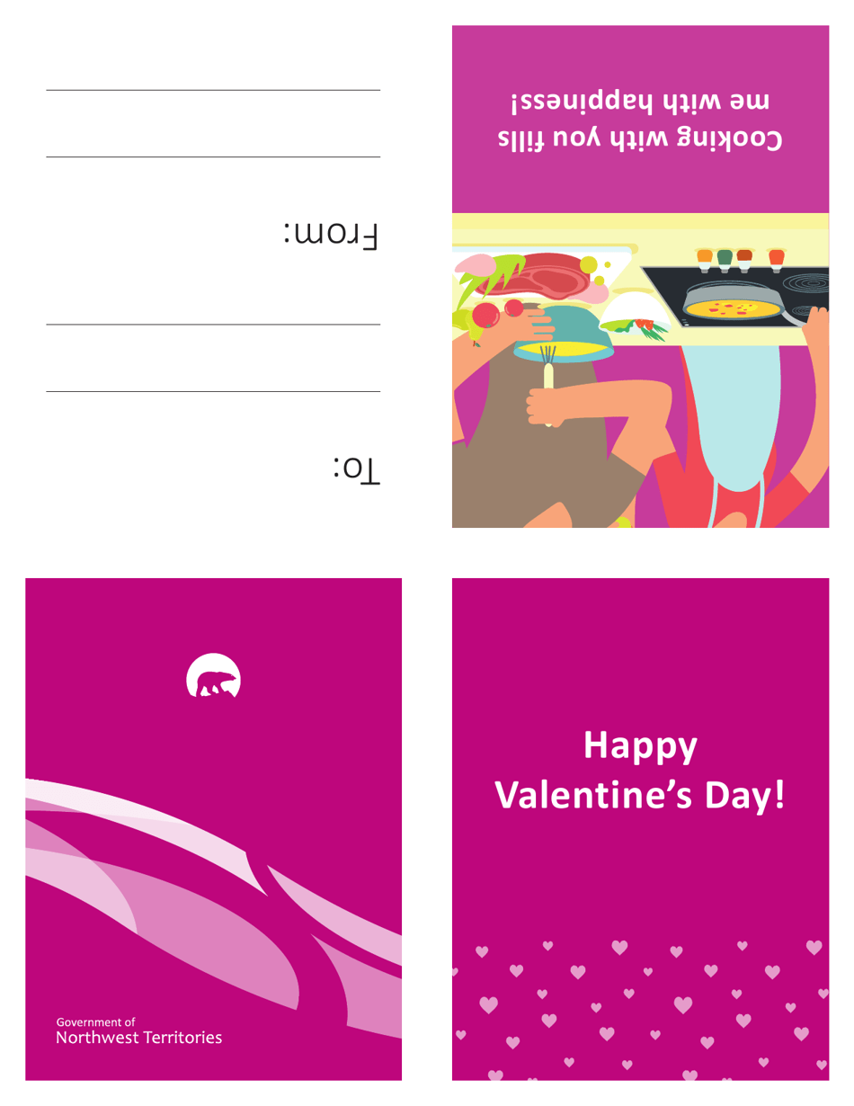 Valentines Day Card cooking With You - Northwest Territories, Canada (English / Inuvialuktun), Page 1