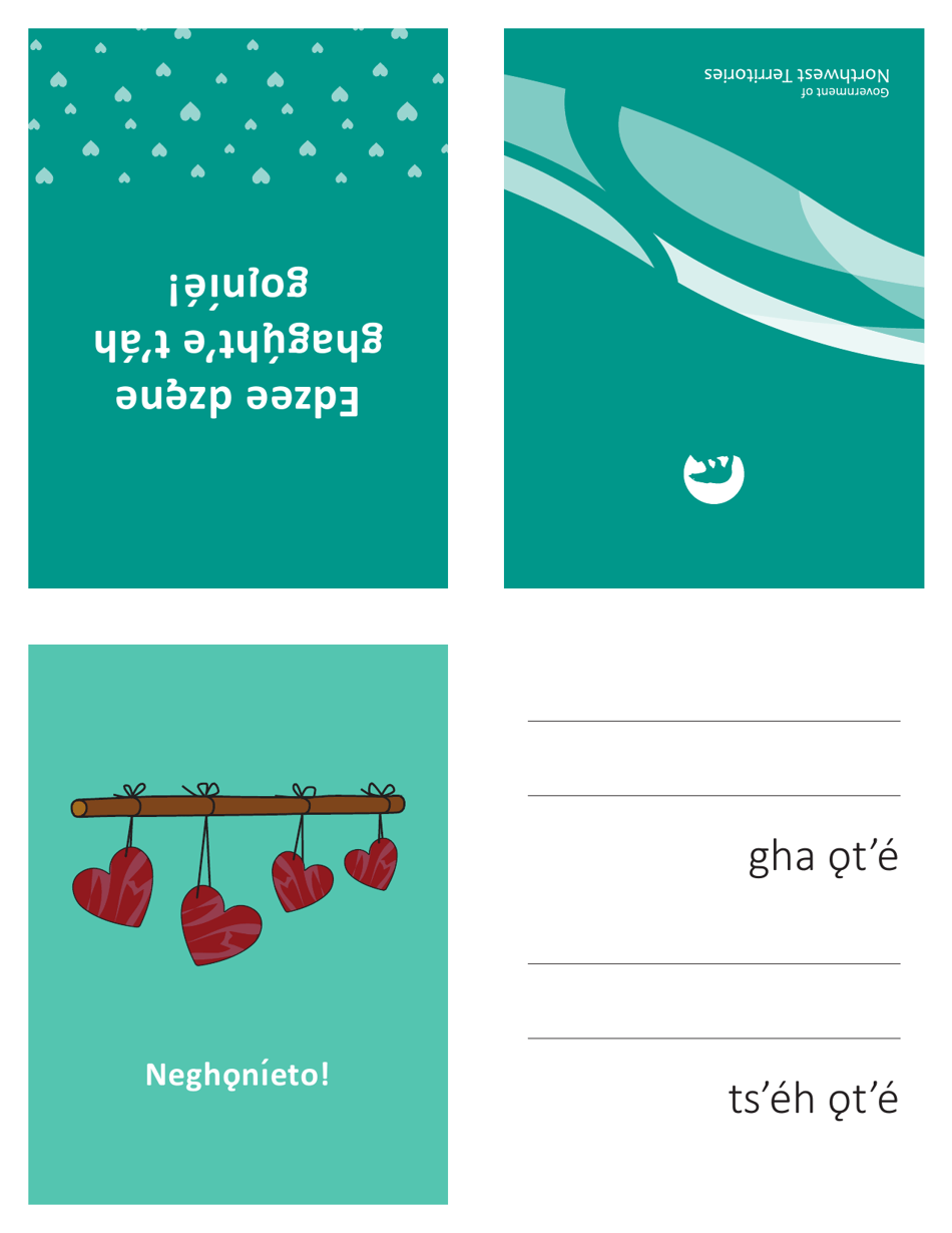 Valentines Day Card i Love You - Northwest Territories, Canada (English / South Slavey), Page 2