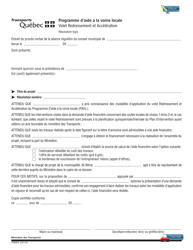Document preview: Forme V-3274-3 Resolution Type - Volets Redressement Et Acceleration - Depot D'une Demande - Quebec, Canada (French)