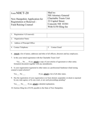 Form NHCT-20 &quot;New Hampshire Application for Registration or Renewal - Fund Raising Counsel&quot; - New Hampshire