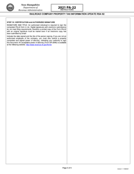 Form PA-22 Railroad Company Property Tax Information Update Rsa 82 - New Hampshire, Page 10