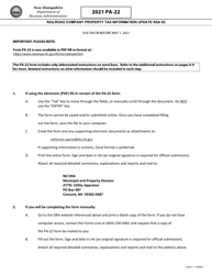 Form PA-22 Railroad Company Property Tax Information Update Rsa 82 - New Hampshire