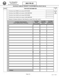Form PA-22 Railroad Company Property Tax Information Update Rsa 82 - New Hampshire, Page 4