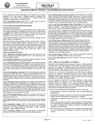 Form PA-22 Railroad Company Property Tax Information Update Rsa 82 - New Hampshire, Page 9