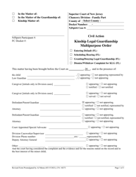 Document preview: Form 10273 Kinship Legal Guardianship Multipurpose Order - New Jersey