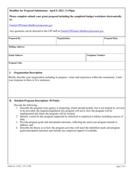 Form 11299 Children in Court Improvement Subgrant Proposal Form - New Jersey, Page 2