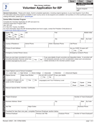 Form 12764 Volunteer Application for Isp - New Jersey