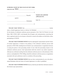 Document preview: Form EF-29 Notice of Limited Appearance - New York