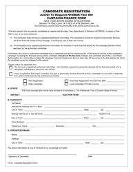 Form CF-04 Candidate Registration and/or to Request Nysboe Filer Id# and Pin Campaign Finance Form - New York