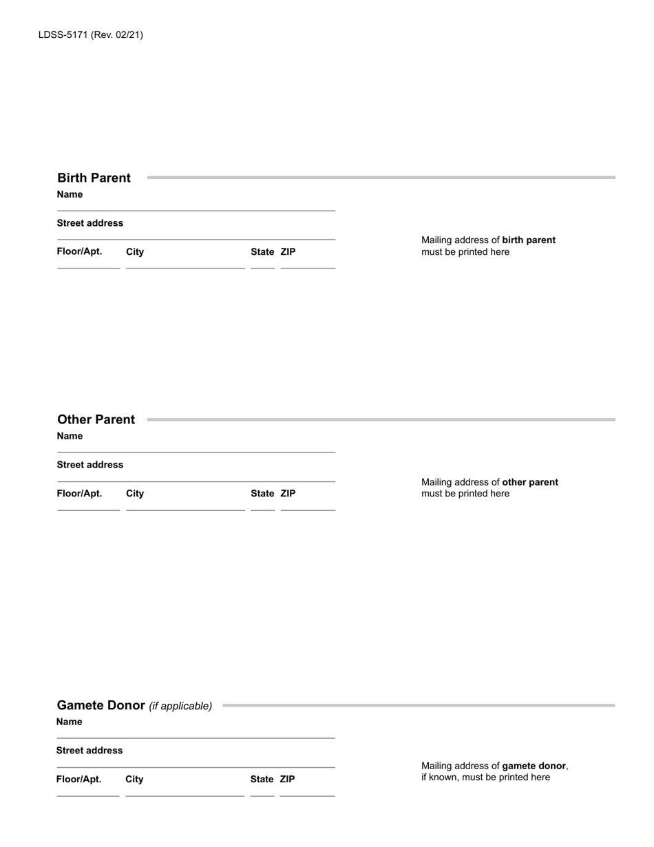 Form LDSS-5171 Acknowledgment of Parentage - New York, Page 6