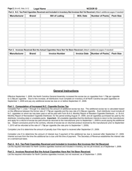 Form B-A-45 Statement of Inventory for 2009 Cigarette Excise Tax Increase - North Carolina, Page 2