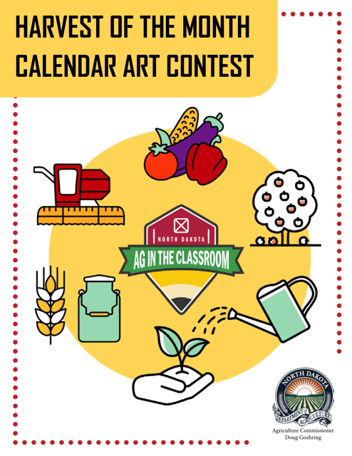 Nd Aitc Calendar Art Contest Official Entry Form - North Dakota Download Pdf