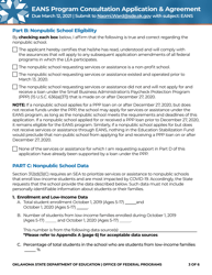 &quot;Emergency Assistance to Nonpublic Schools (Eans) Program Consultation Application &amp; Agreement&quot; - Oklahoma, Page 3