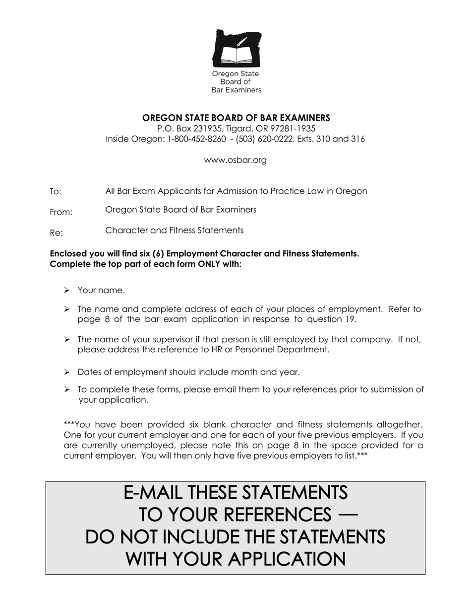 Applications - Bar Exam - Oregon, Page 21