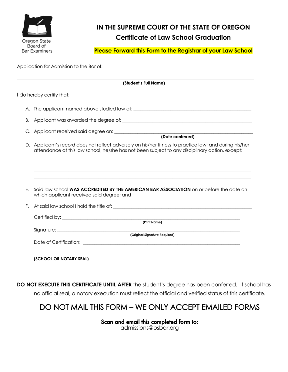 Applications - Bar Exam - Oregon, Page 28