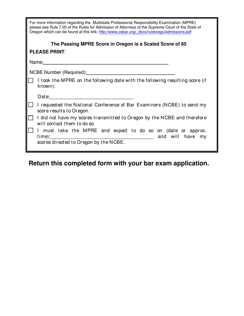 Applications - Bar Exam - Oregon, Page 31