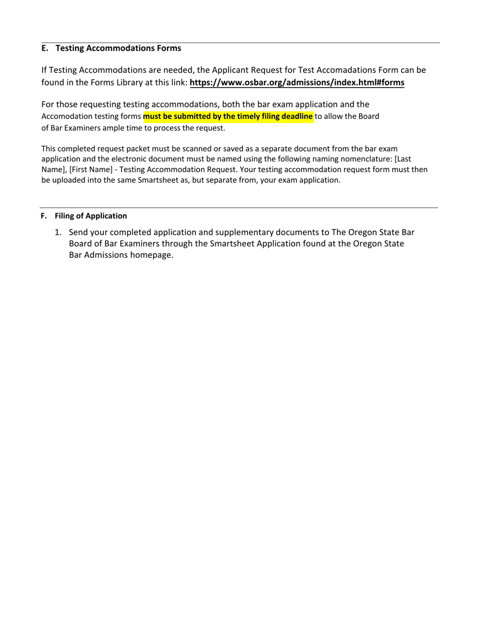 Applications - Bar Exam - Oregon, Page 3