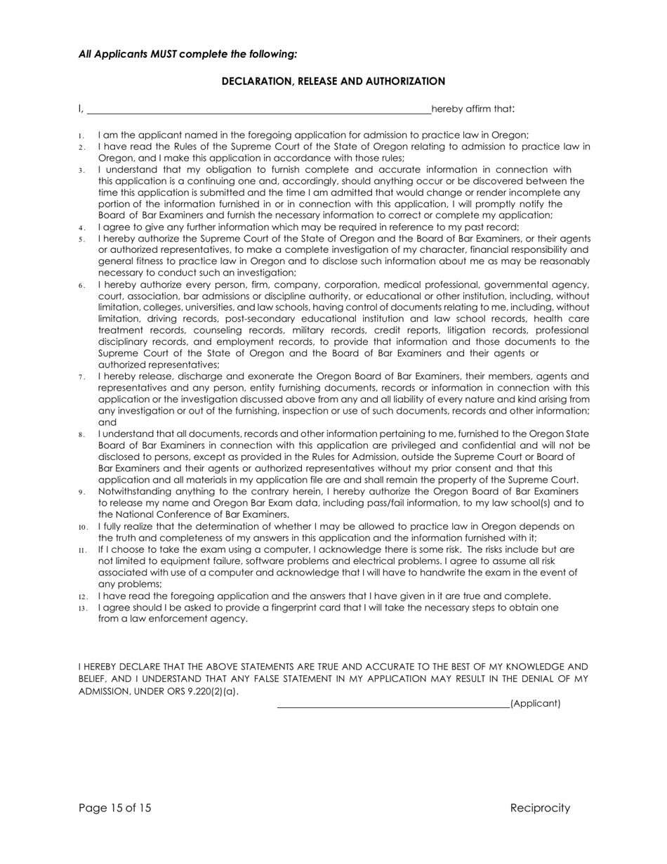 Applications - Reciprocity - Oregon, Page 20