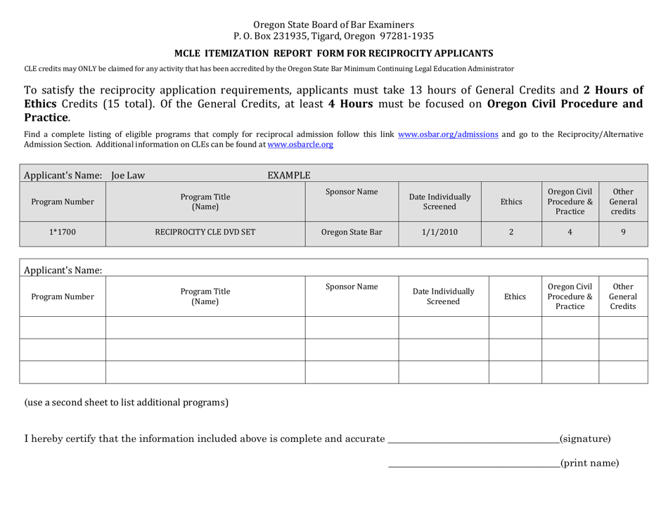 Applications - Reciprocity - Oregon, Page 28