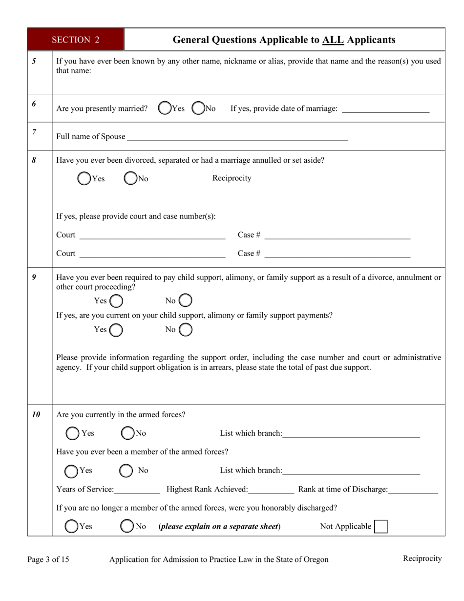 Applications - Reciprocity - Oregon, Page 8