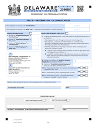 Form 2080DE New Economy Jobs Program Application - Delaware, Page 2