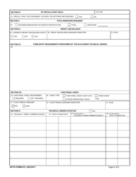 AFTO Form 873 Time Compliance Technical Order Requirements, Page 2