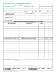 USAFE BASE Form 43 &quot;Lost Tool/Object Report&quot;