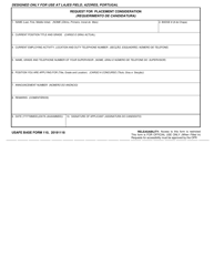 Document preview: USAFE BASE Form 110 Request for Placement Consideration (English/Portuguese)