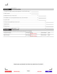 Form REV-832 Aircraft Sales and Use Tax Return - Pennsylvania, Page 2