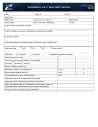 Document preview: Form ROW-U-SUPPCHECK Supplemental Utility Adjustment Checklist - Texas