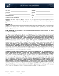 Document preview: Form ROW-U-JUA Utility Joint Use Agreement - Texas