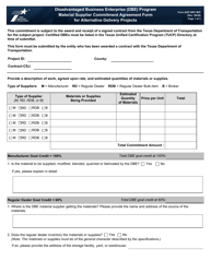 Form ADP-4901 M/S Disadvantaged Business Enterprise (Dbe) Program Material Supplier Commitment Agreement Form for Alternative Delivery Projects - Texas
