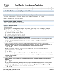DSHS Form 10-410 Adult Family Home License Application - Washington, Page 2