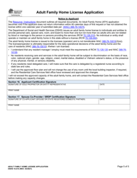 DSHS Form 10-410 Adult Family Home License Application - Washington, Page 5