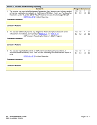 DSHS Form 10-649 Children&#039;s State Operated Living Alternatives (Sola) Certification Evaluation - Washington, Page 9