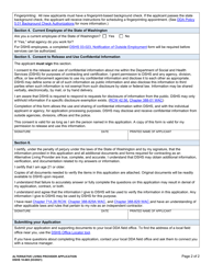 DSHS Form 10-665 Alternative Living Provider Application - Washington, Page 2