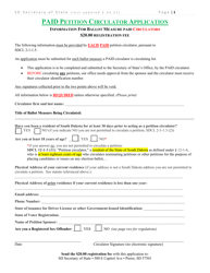 Paid Petition Circulator Application - South Dakota