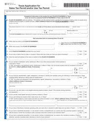Form AP-201 &quot;Texas Application for Texas Sales and Use Tax Permit&quot; - Texas, Page 3
