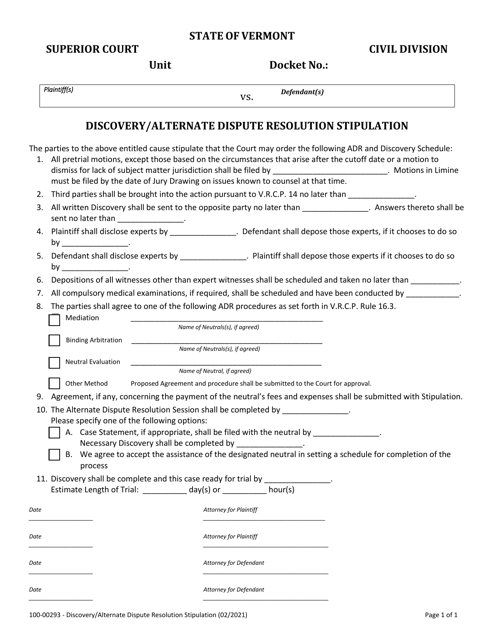 Form 100-00293  Printable Pdf
