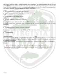 Application for Permit to Hold and Sell Certain Fish, Snakes, Snapping Turtles, &amp; Hellgrammites for Sale - Virginia, Page 3