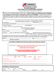 Document preview: Cardinal Non-state Employee Edi Enrollment Form - Virginia