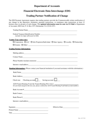 Document preview: Financial Electronic Data Interchange (Edi) Trading Partner Notification of Change - Virginia