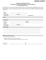 Document preview: Financial Certification Security Maintenance Form - Clerks - Virginia