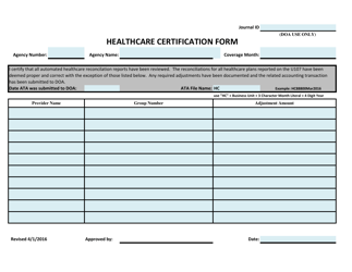 Document preview: Healthcare Certification Form - Virginia