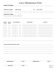 Document preview: Form L-2 Leave Maintenance Form - Virginia