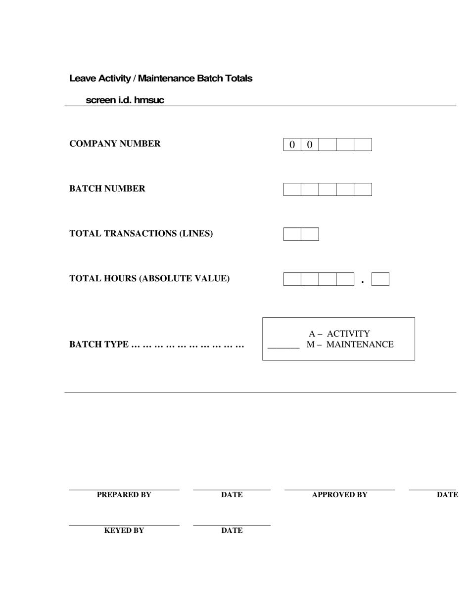 Form L-3 Leave Activity/Maintenance Batch Totals - Virginia, Page 1