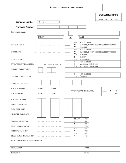 Form L-4  Printable Pdf